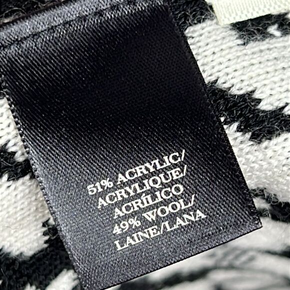 Ann Taylor Women’s Moto Sweater Jacket Black & White Zippered Size Small - Picture 8 of 8